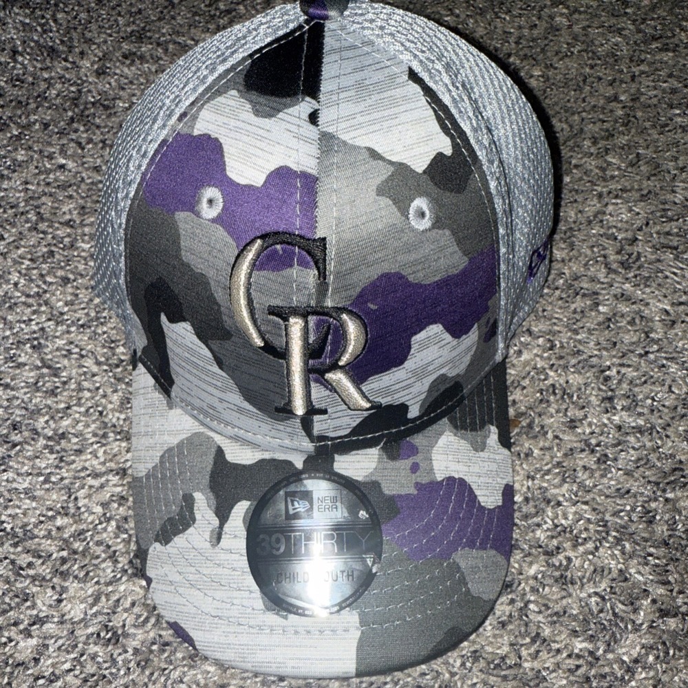 New Era Colorado Rockies‎ Gray 39Thirty Active Stretch Child-Youth Size Fit Hat